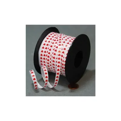 3/16" Red Hearts Ribbon 500yds