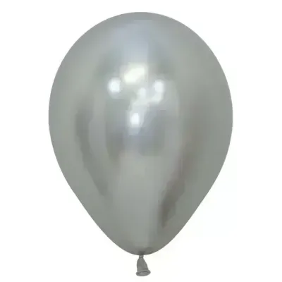 Sempertex Latex Balloons Reflex Silver 5in - 100 pieces