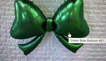 Green Bow Balloon 40"