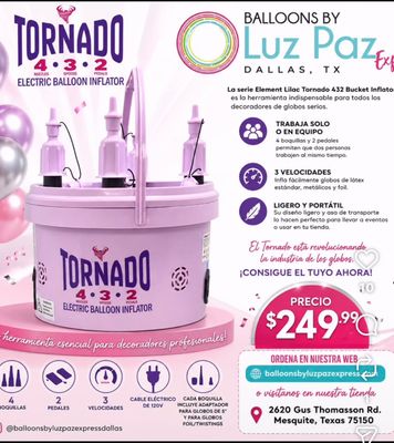 Element Series - Lilac Tornado 4 Nozzle 3 Speed 2 Pedal Bucket Inflator