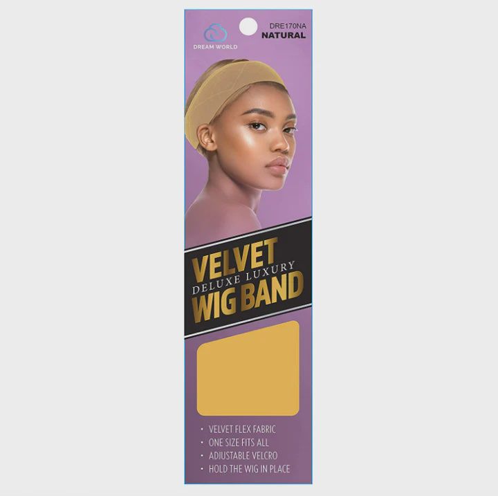 Lace Velvet Wig Band, Color: Natural