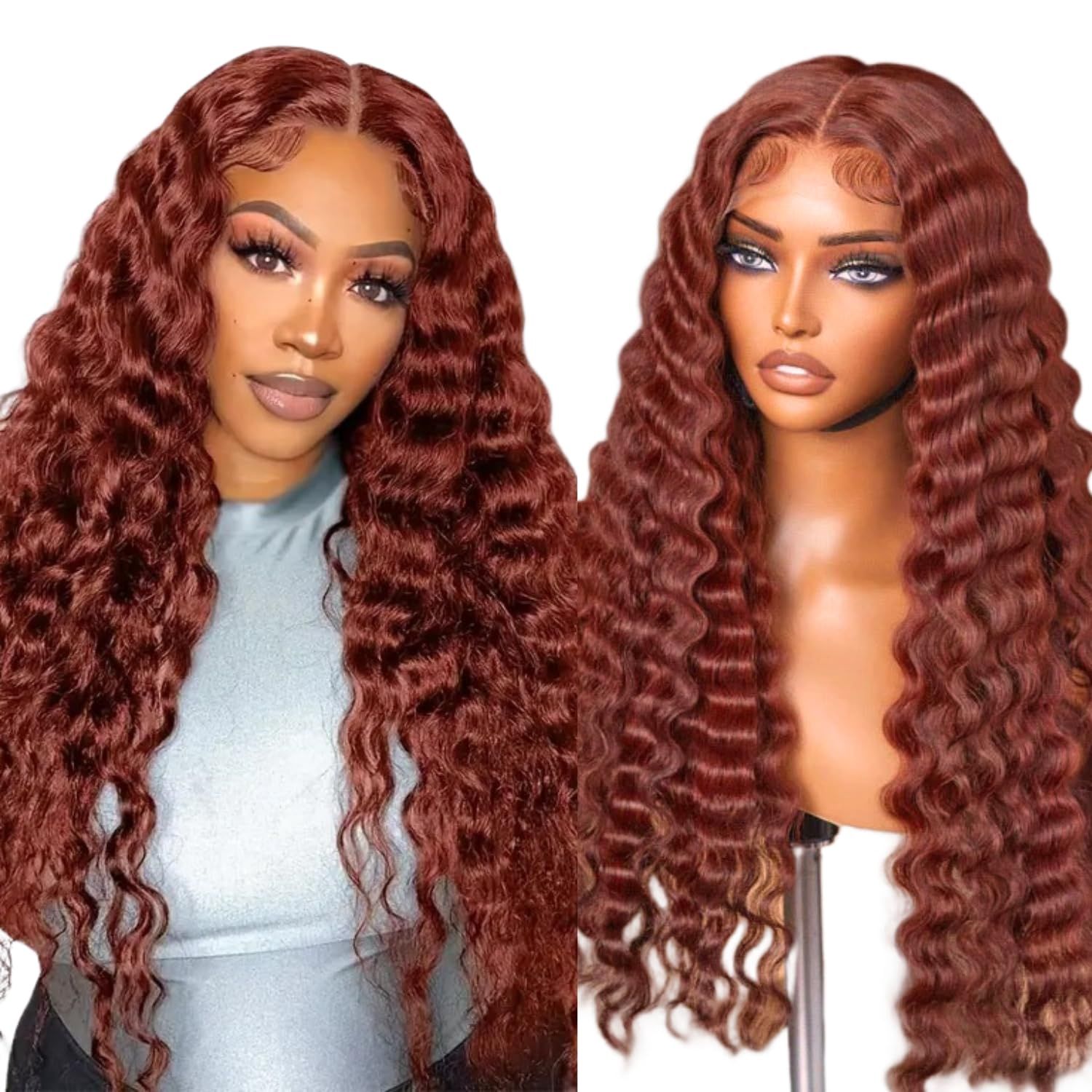Human Hair Lace WIg BodyWave 22&#39;&#39; ( Reddish Brown )