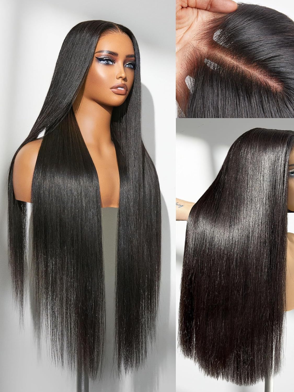 Human Hair  Straight GlueLess Wig 24&quot;