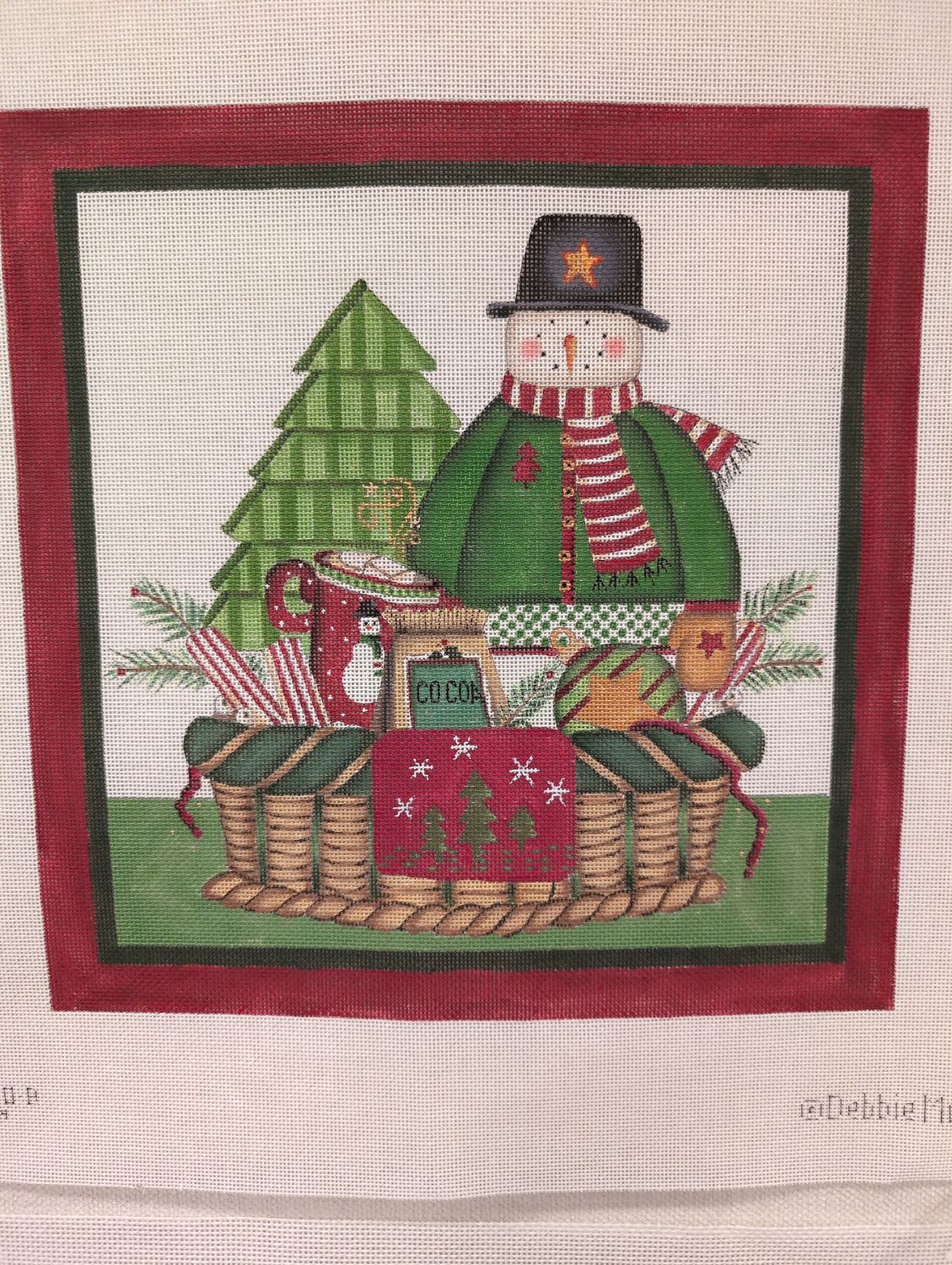 Stripes Snowman Basket (DM90B)