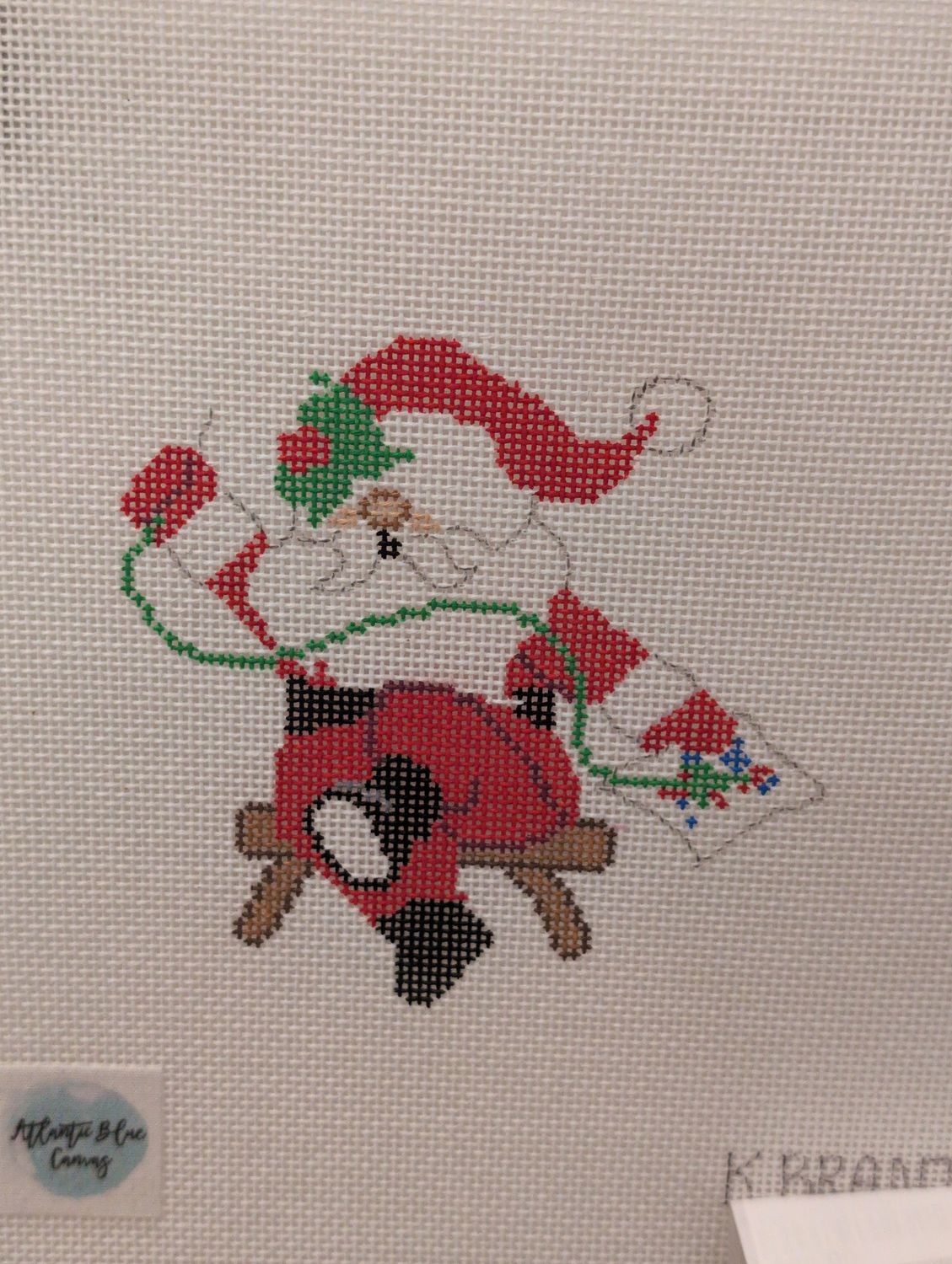 Needlepointing Santa (KBRANDT2)