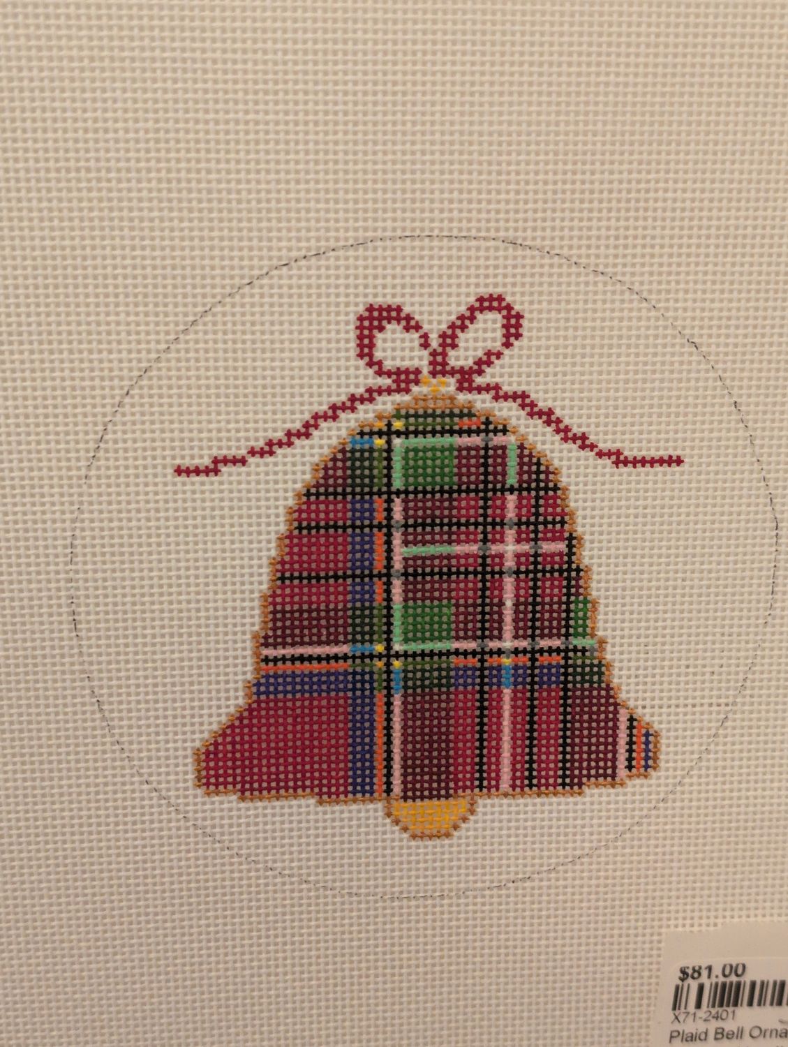 Plaid Bell Ornament (X71)