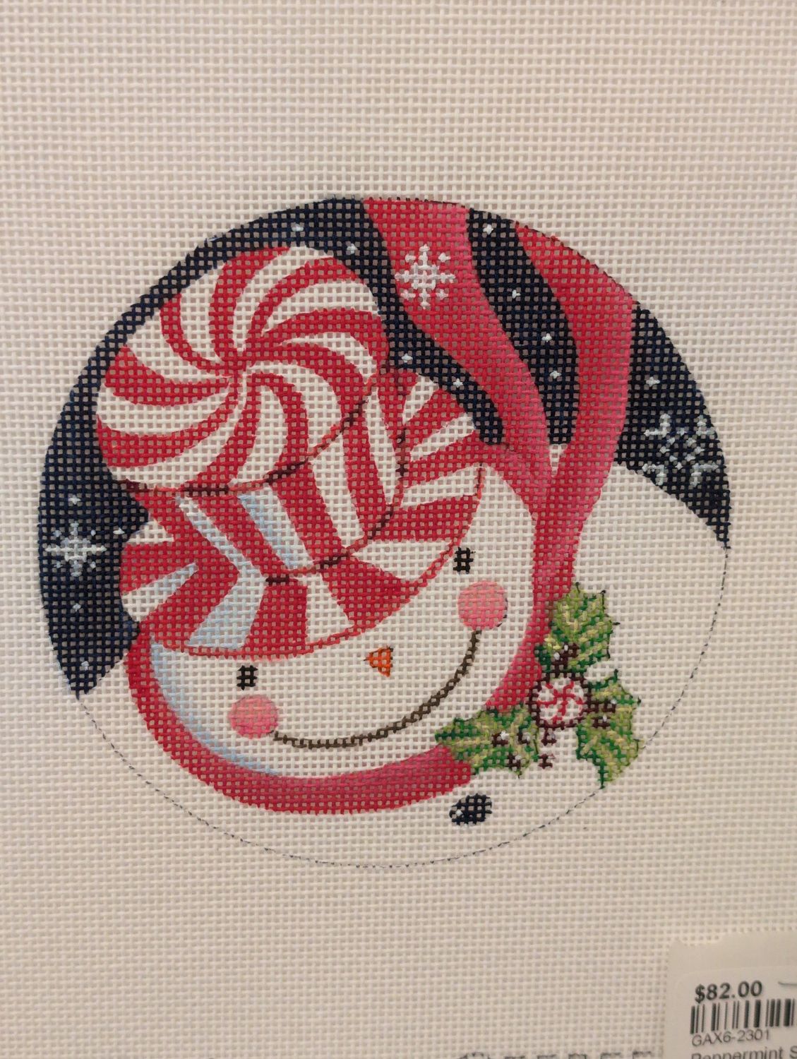 Peppermint Snowman Round (GAX6)