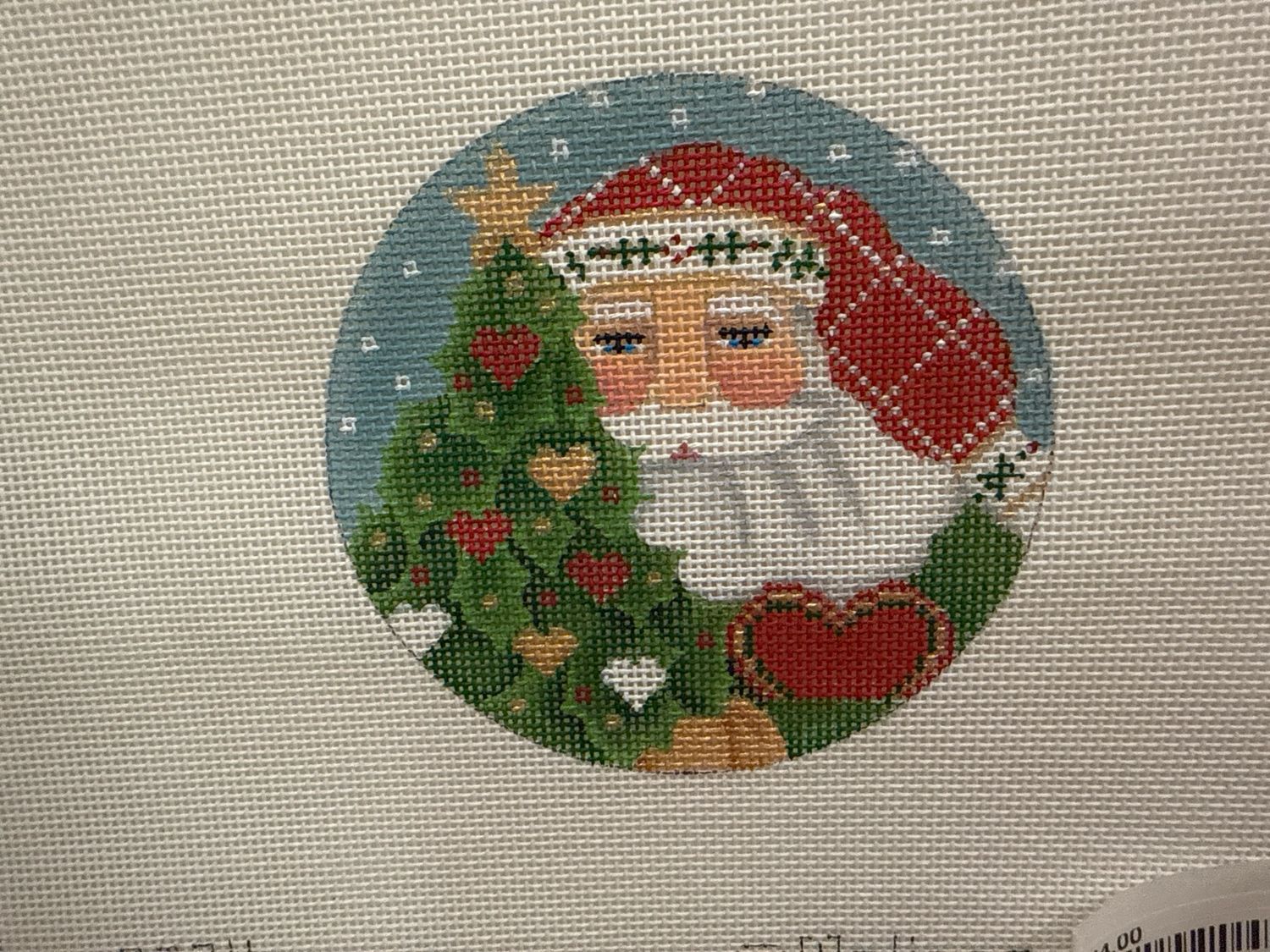Holly Heart Santa Ornament (2324)