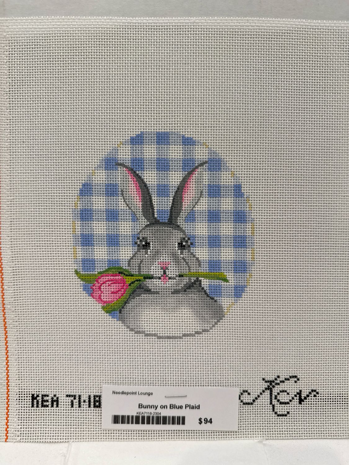 Bunny on Blue Plaid (KEA7118)