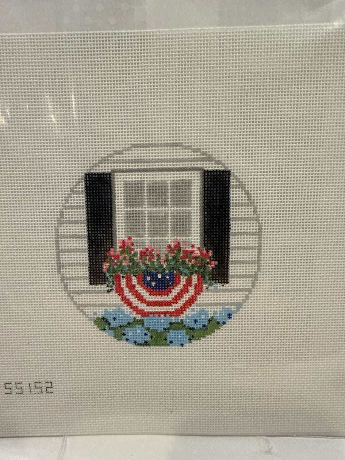 Patriotic Window with Bunting w SG (SS152)