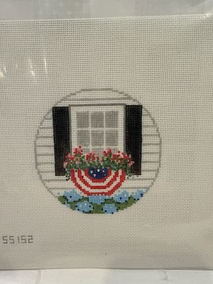 Patriotic Window with Bunting w SG (SS152)
