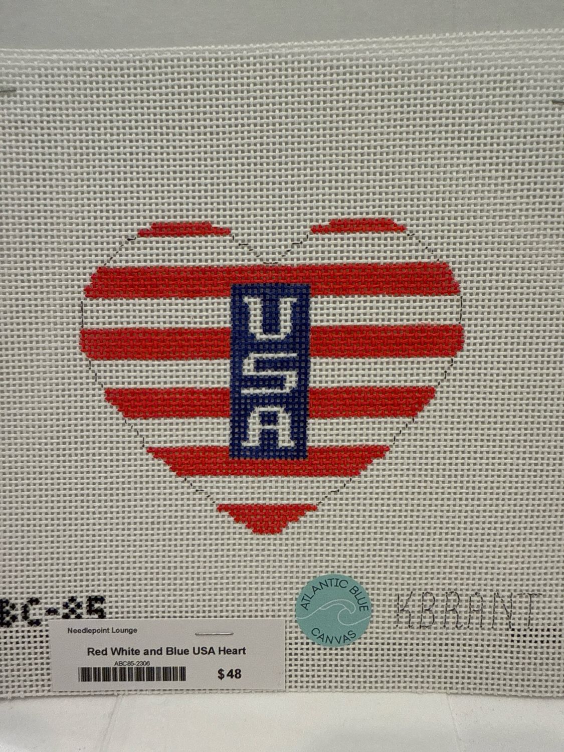 Red White and Blue USA Heart (ABC85)