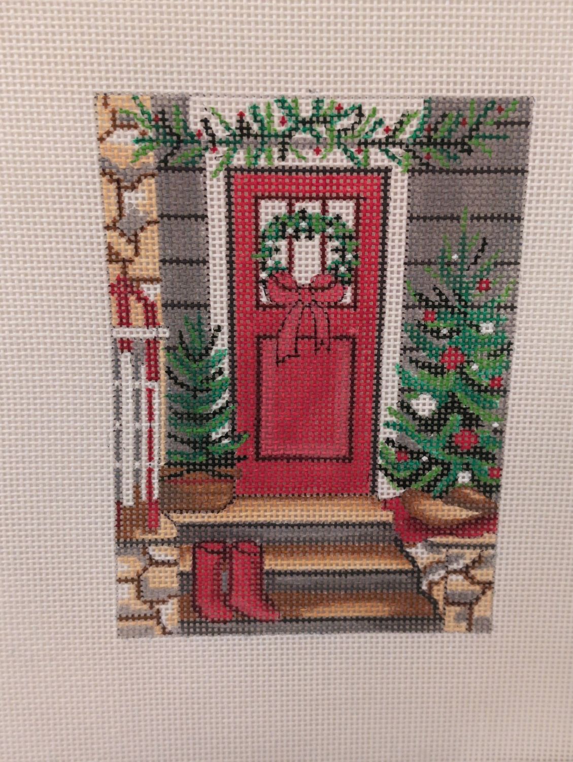 Red Christmas Door (4516)