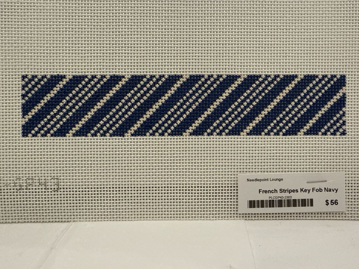 French Stripes Key Fob Navy Blue (PLCGP43)