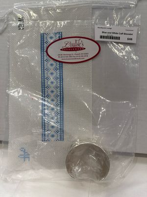 Blue and White Cuff Bracelet (AF21)