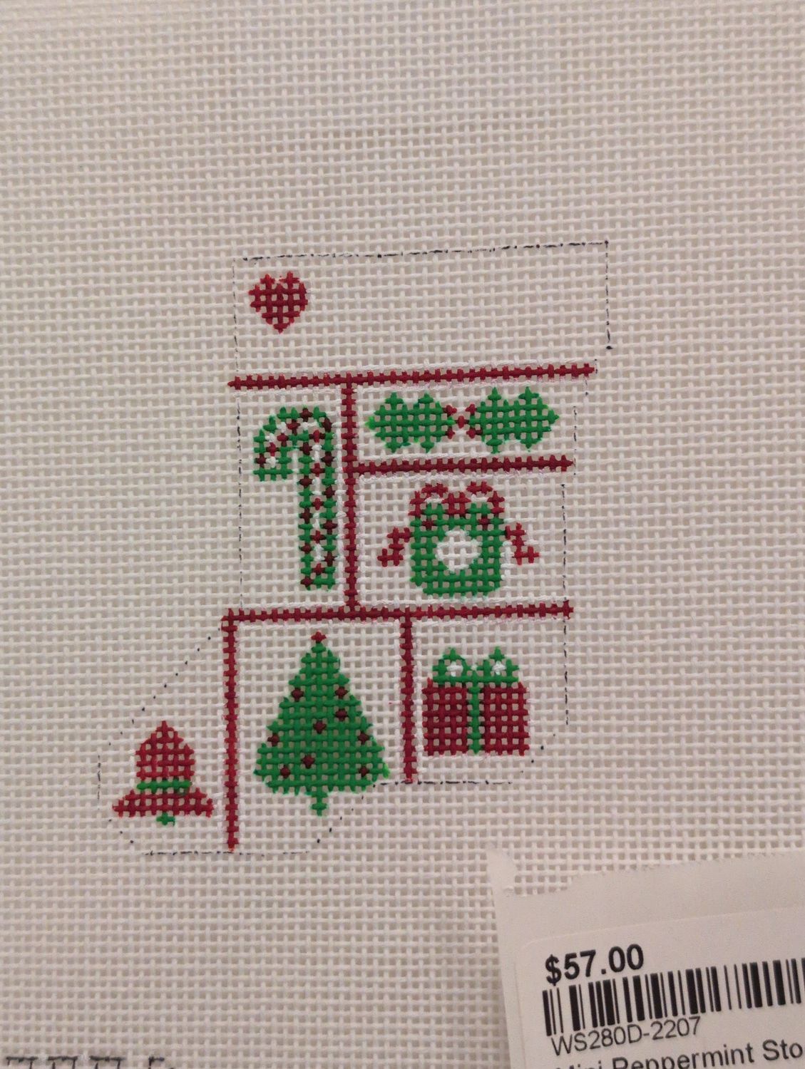 Mini Peppermint Stocking (WS280D)