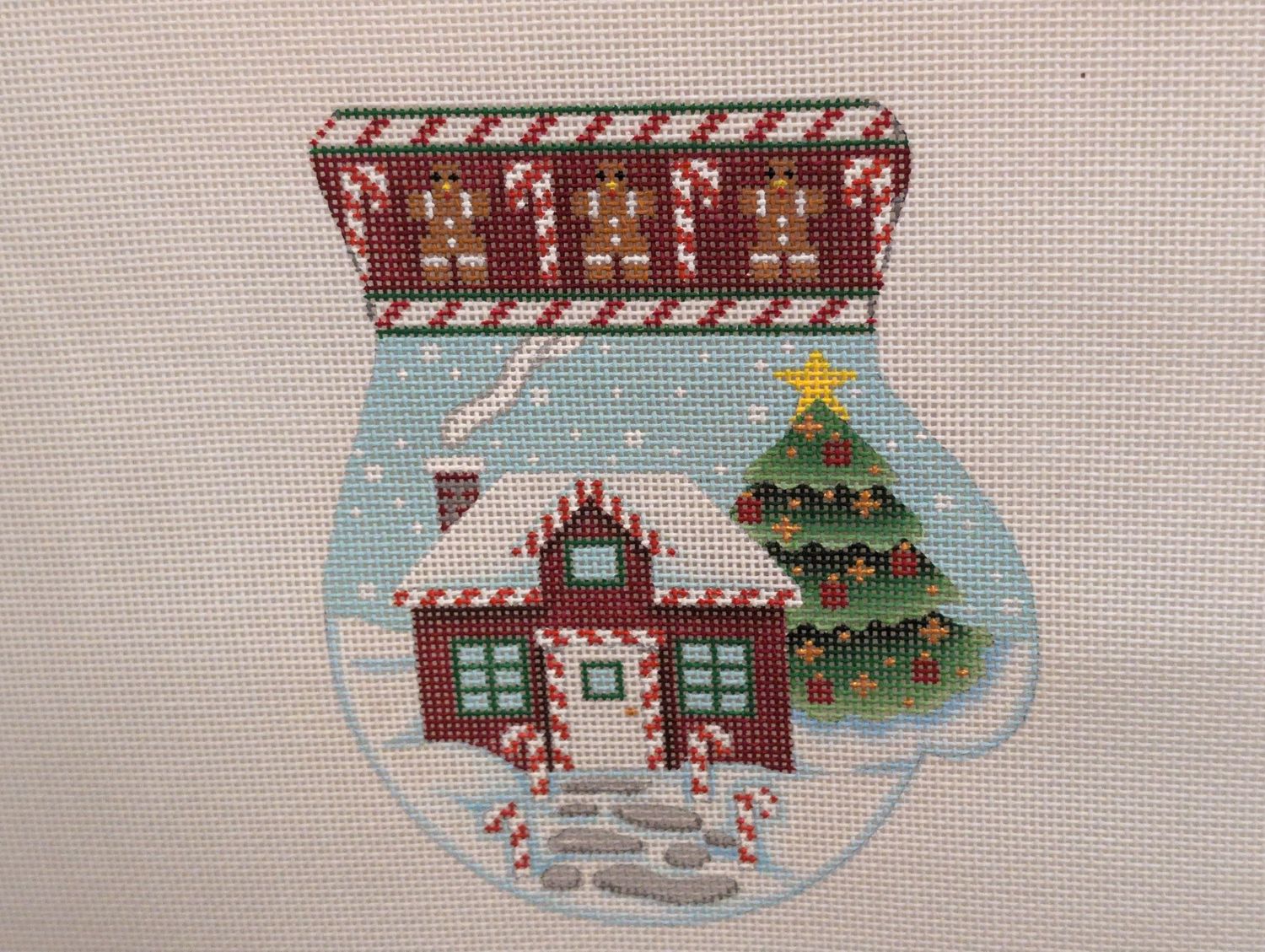 Candy Cane House Mitten (2336B)