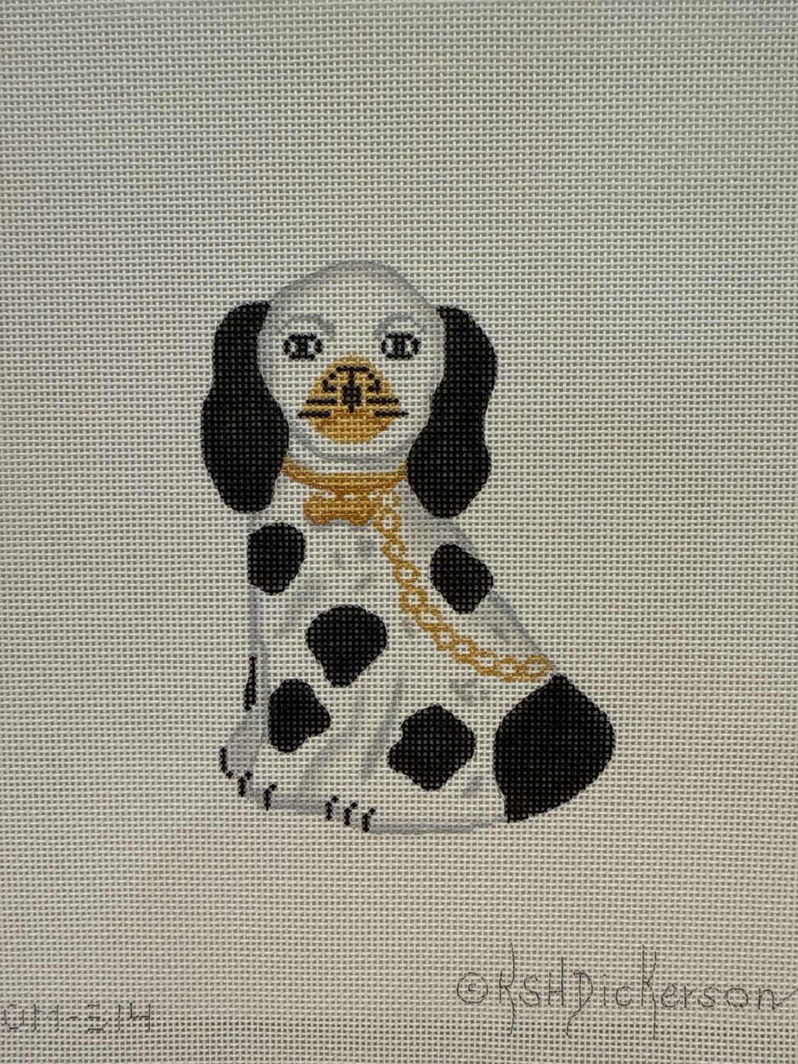Black and White Dog with Gold Chain (OM314)