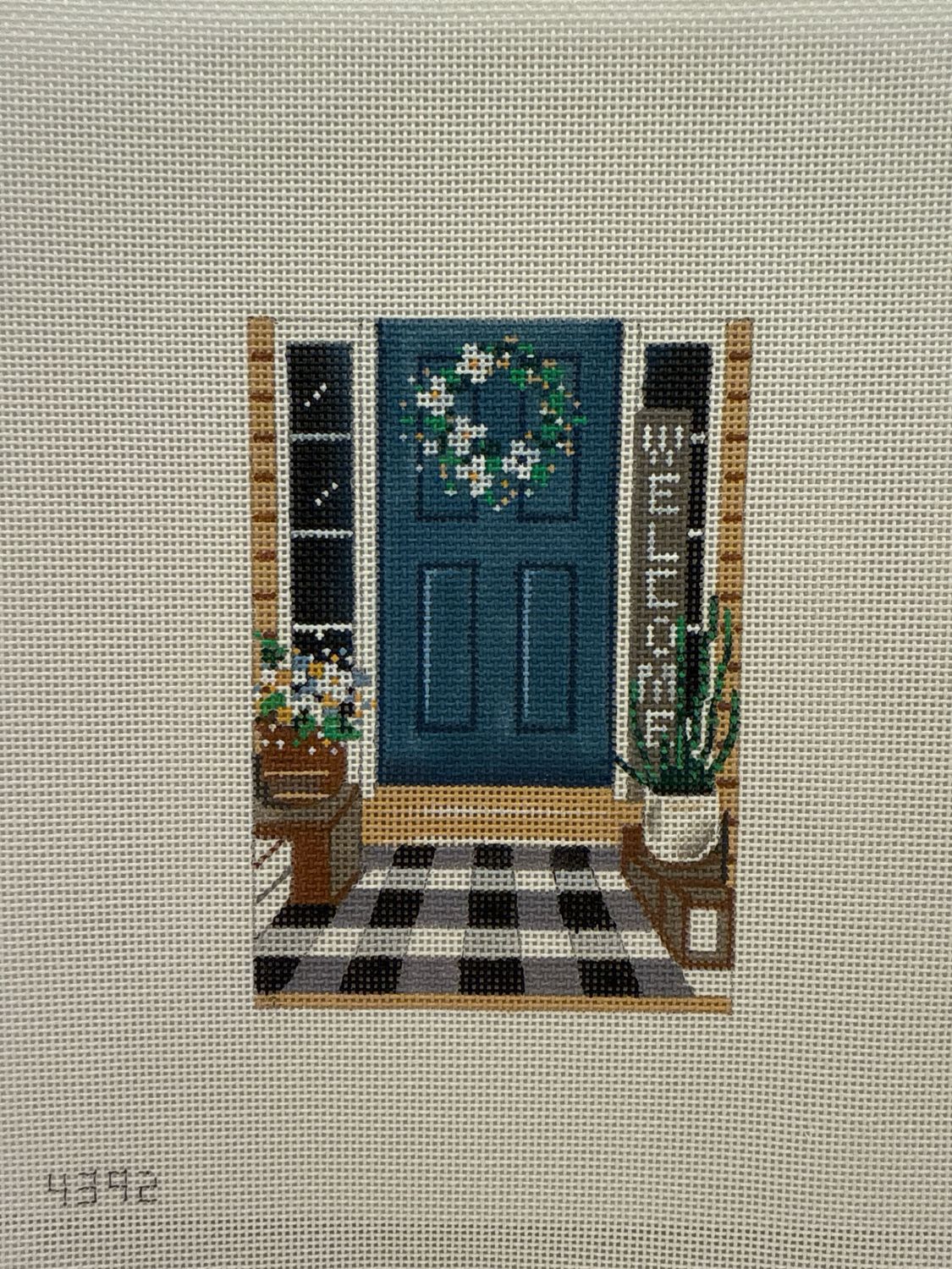 Blue Door With Wreath (4392)