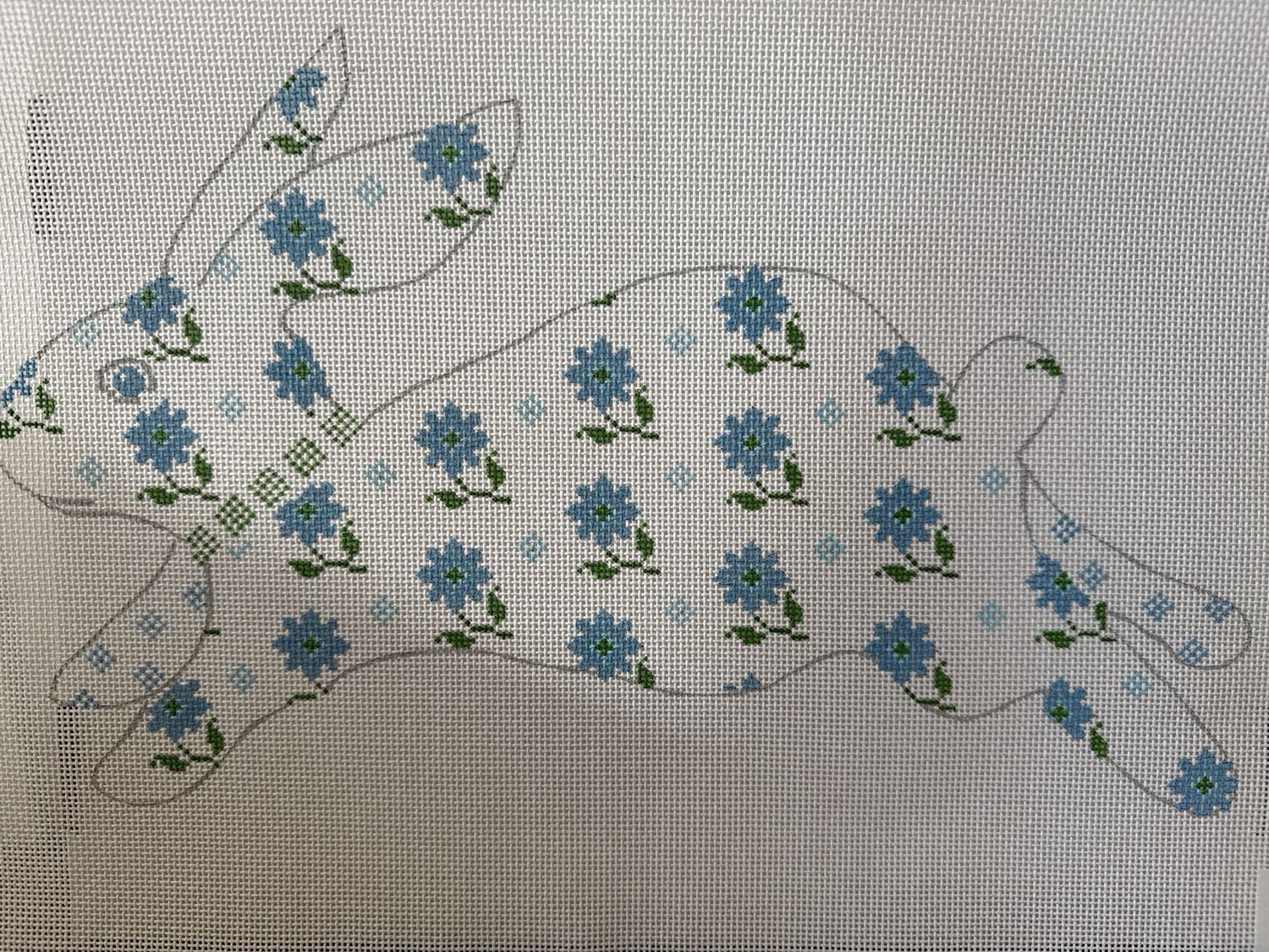 Blue Flower Bunny (H005)