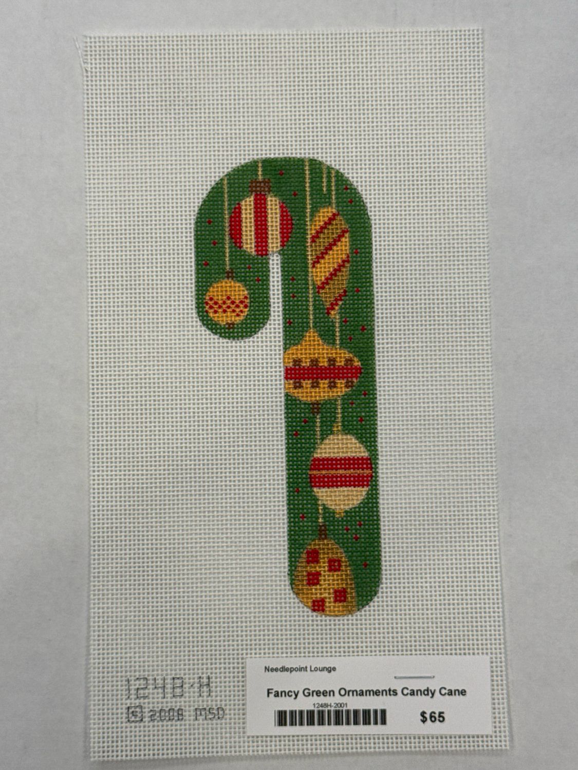 Fancy Green Ornaments Candy Cane 1248-H (Melissa Shirley)