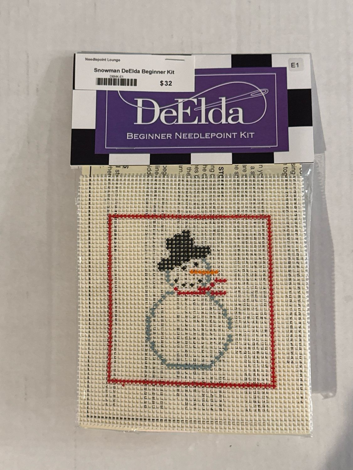 Snowman DeElda Beginner Needlepoint Kit (E1)