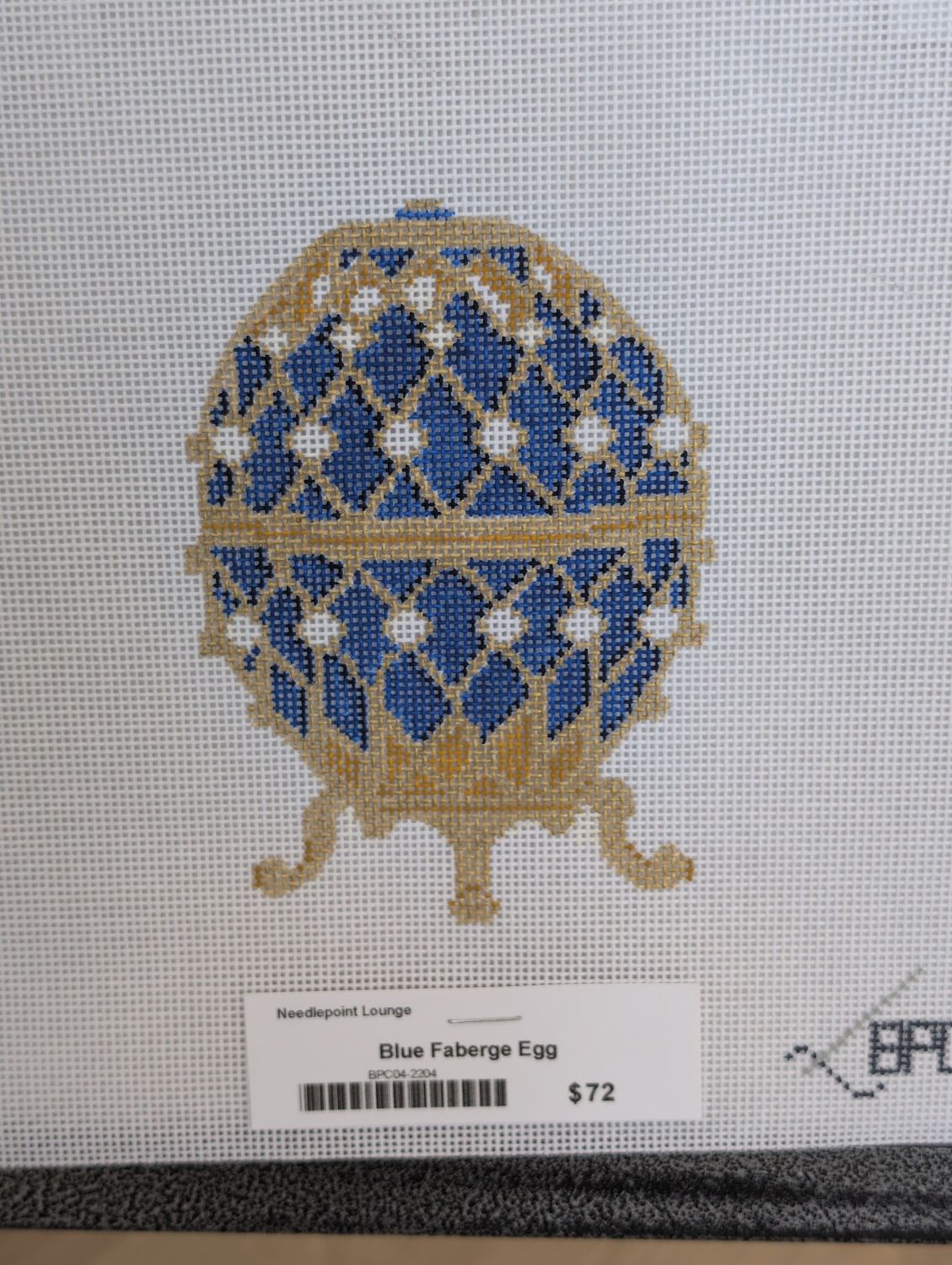 Blue Faberge Egg with Stand