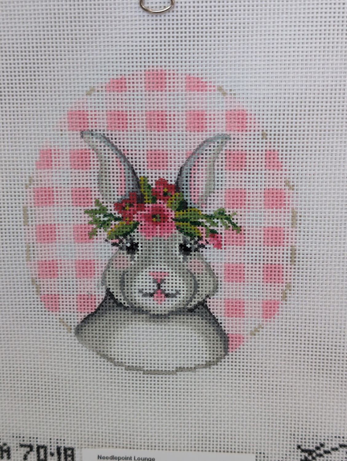 Bunny on Pink Plaid