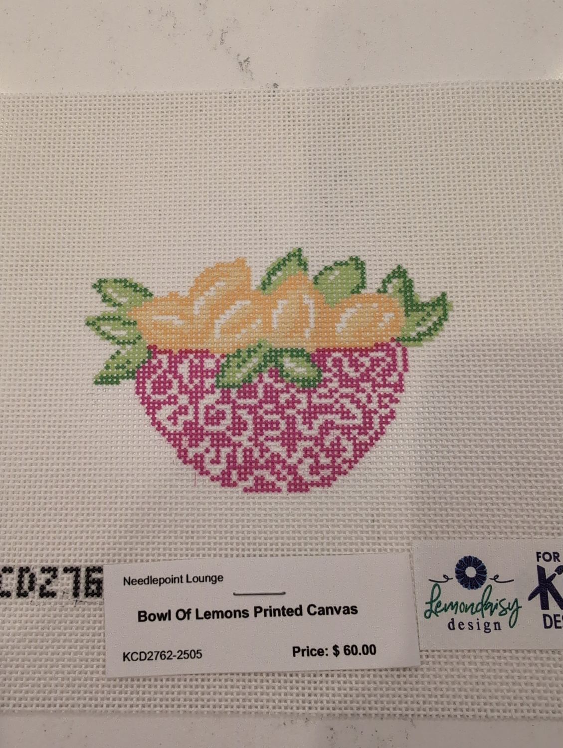 Bowl Of Lemons Printed Canvas