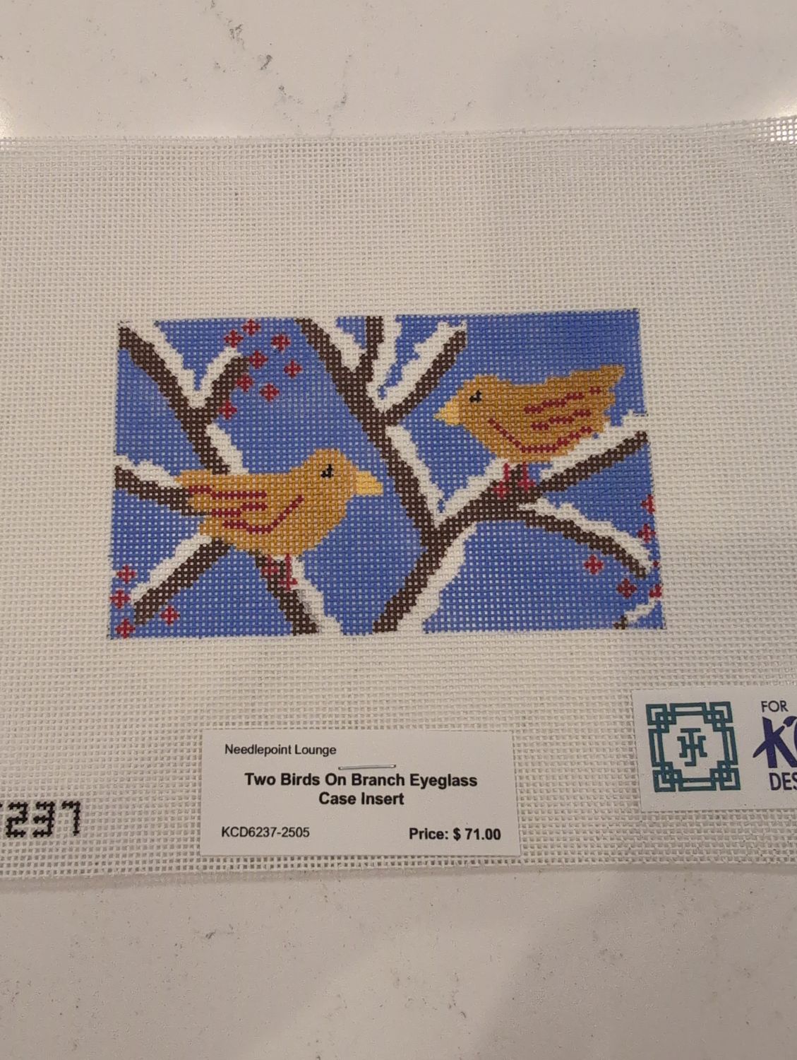 Two Birds On Branch Eyeglass Case Insert
