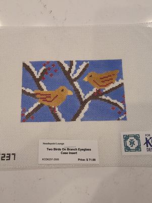 Two Birds On Branch Eyeglass Case Insert