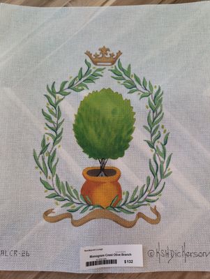 Monogram Crest Olive Branch