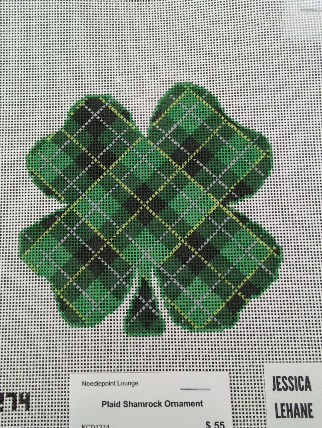 Plaid Shamrock Ornament