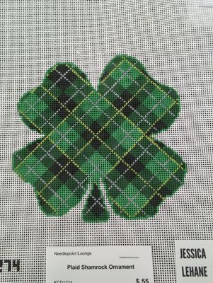 Plaid Shamrock Ornament