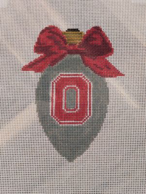 Ohio State Christmas Bow Light Bulb Green