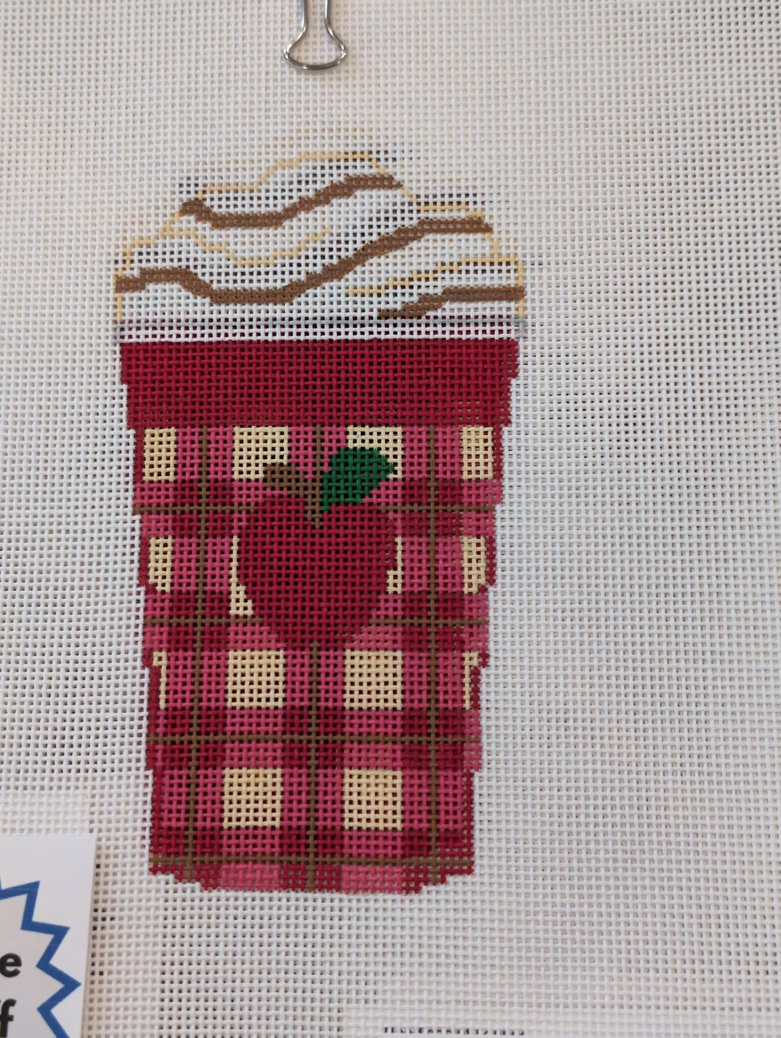 Cup With Cherry On Plaid