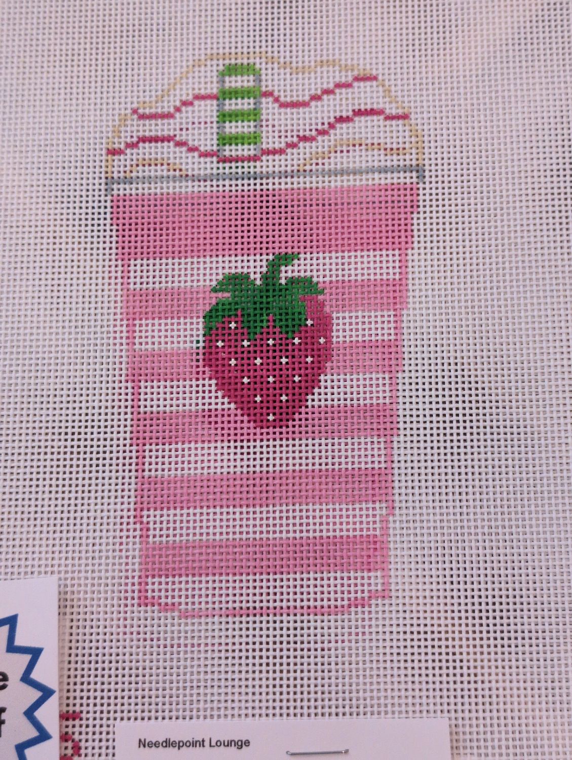 Cup With Strawberry On Stripes