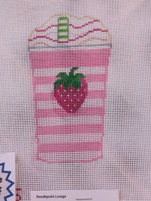 Cup With Strawberry On Stripes