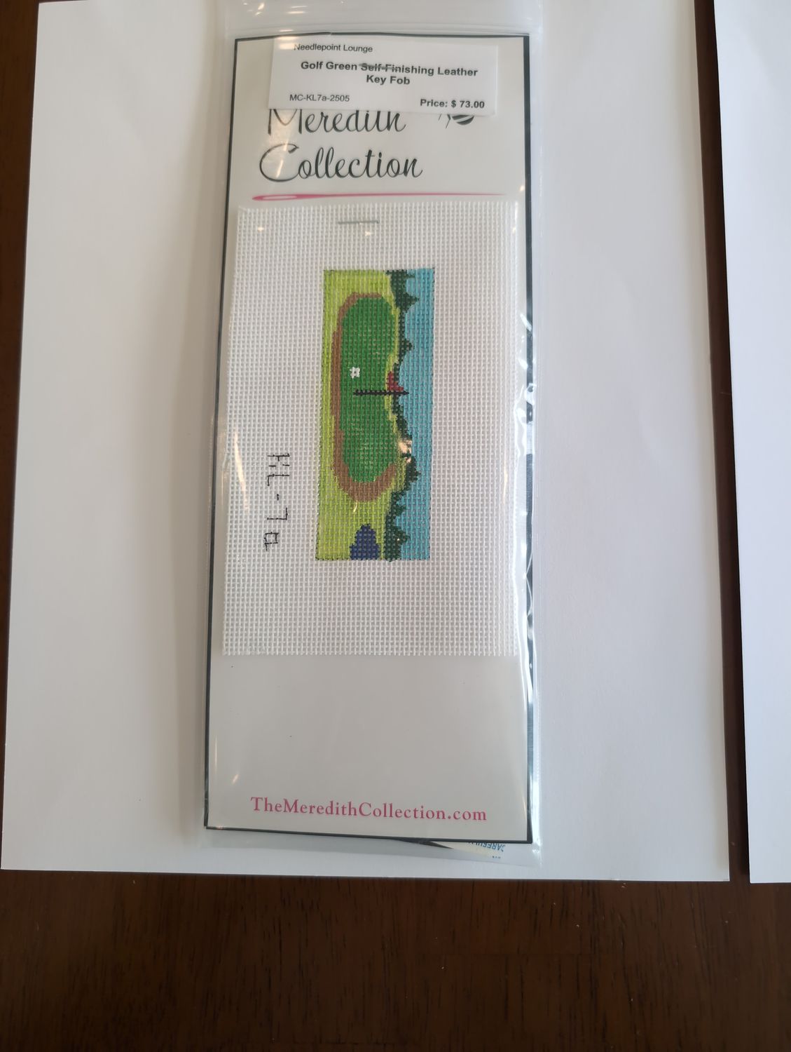 Golf Green Self-Finishing Leather Key Fob