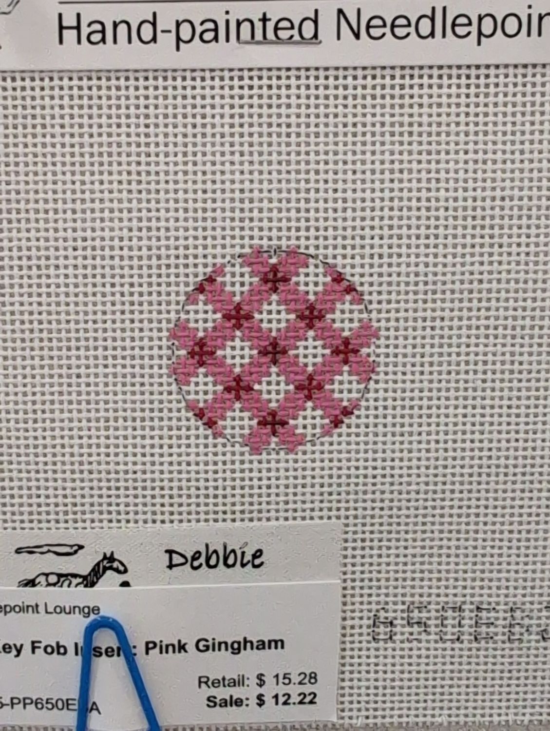 Key Fob Insert: Pink Gingham
