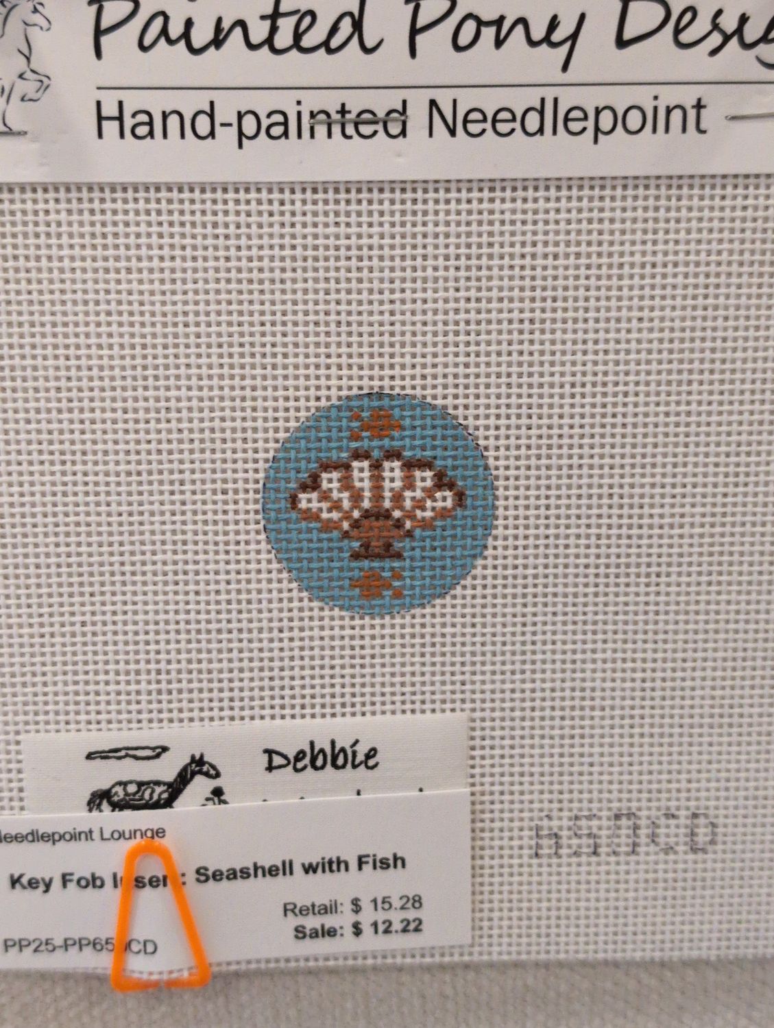 Key Fob Insert: Seashell with Fish