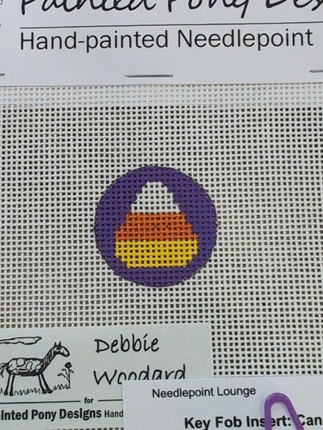 Key Fob Insert: Candy Corn