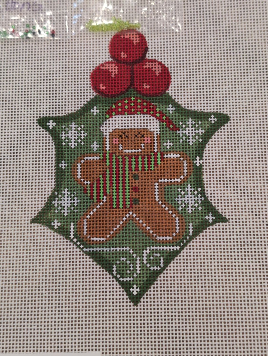 Gingerbread Holly w Beads