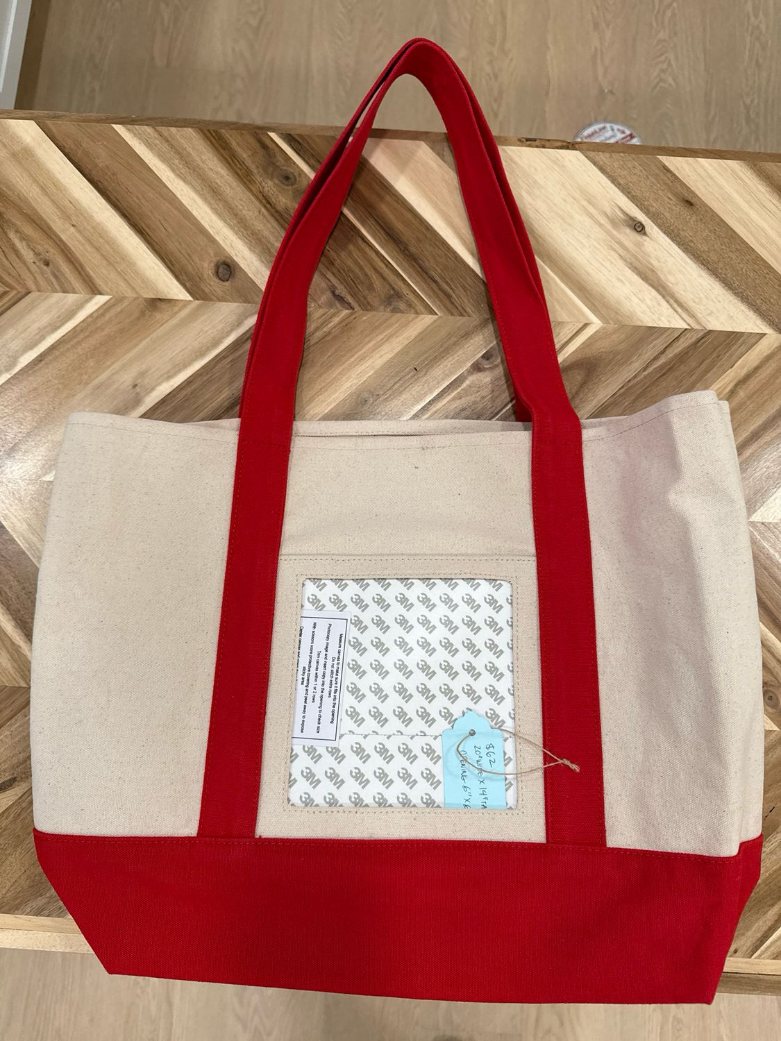 Tote Bag Red 6”x6” Opening
