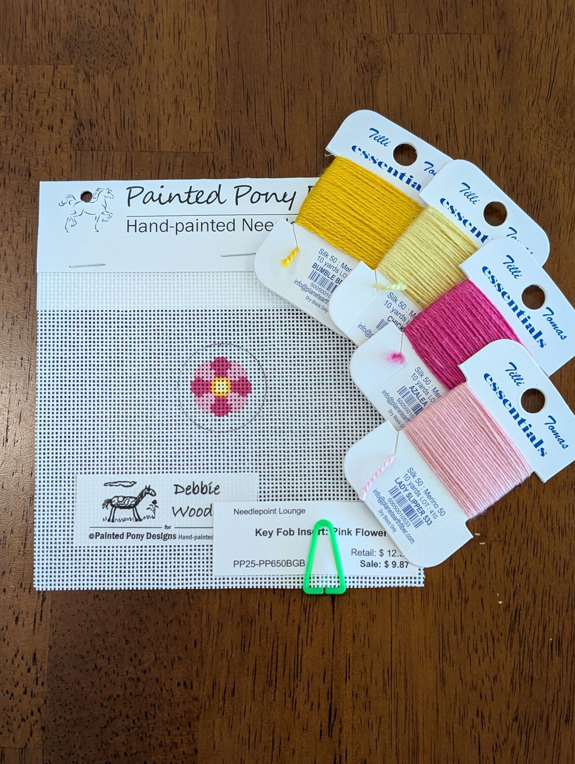 Key Fob Insert: Pink Flower Kit