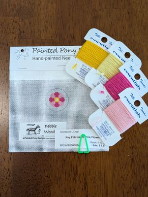 Key Fob Insert: Pink Flower Kit