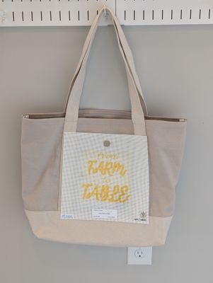 Taupe Tote Bag with From Farm To Table Canvas