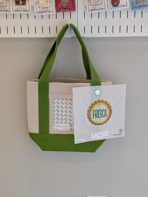 Lime Green Small Tote with Fresca Canvas