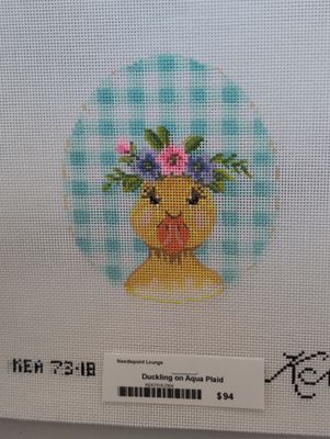 Duckling on Aqua Plaid