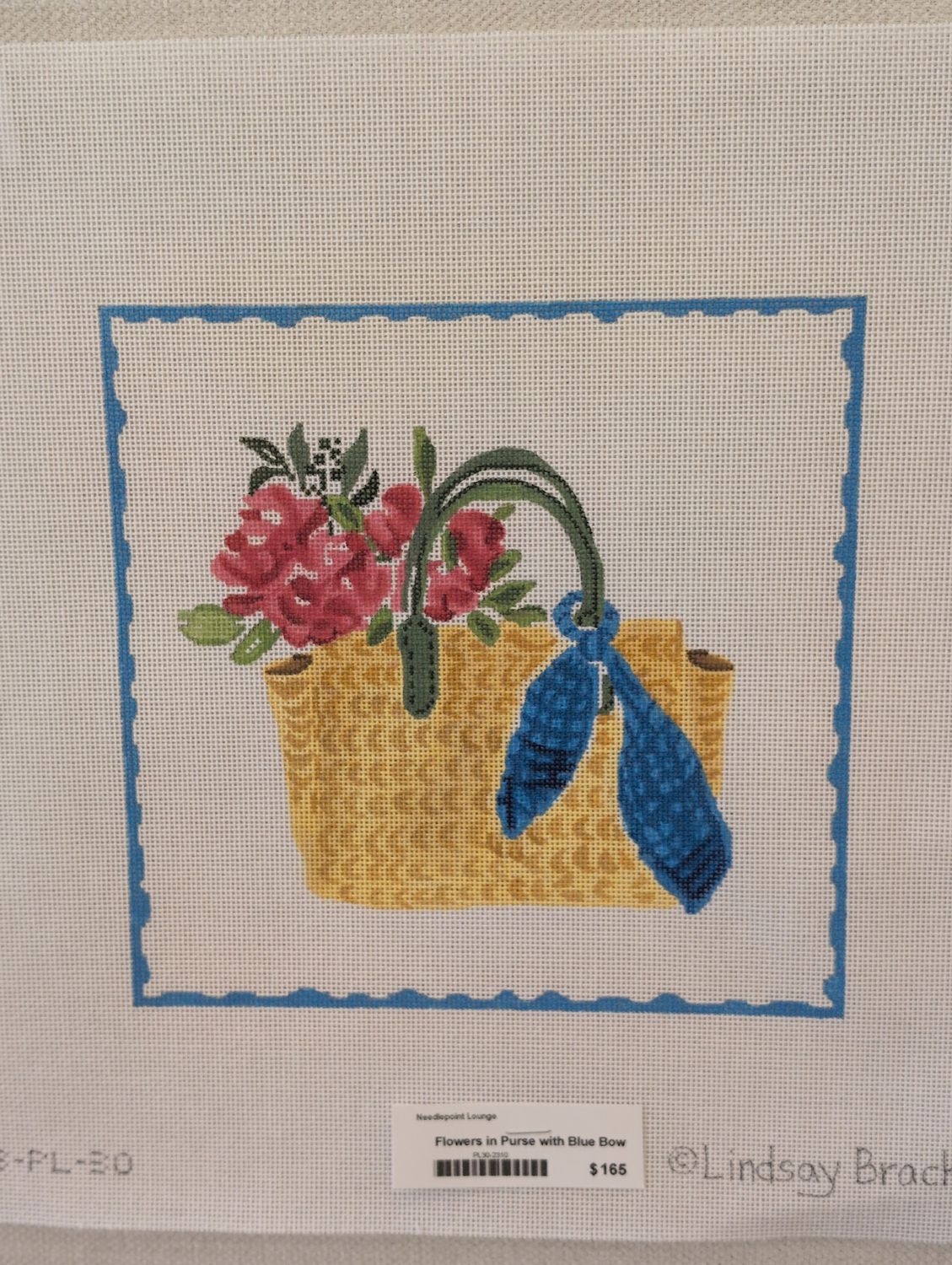 Flowers in Purse with Blue Bow